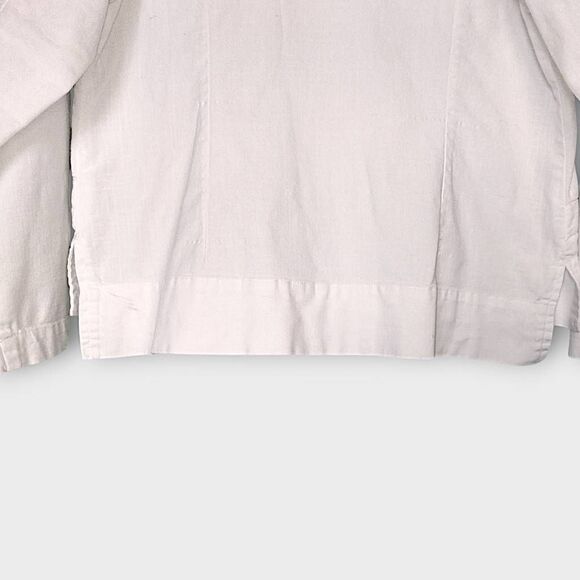 FDJ French Dressing Womens Jacket Sz 8 White Linen Buttons Classicore Preppy - Picture 6 of 8
